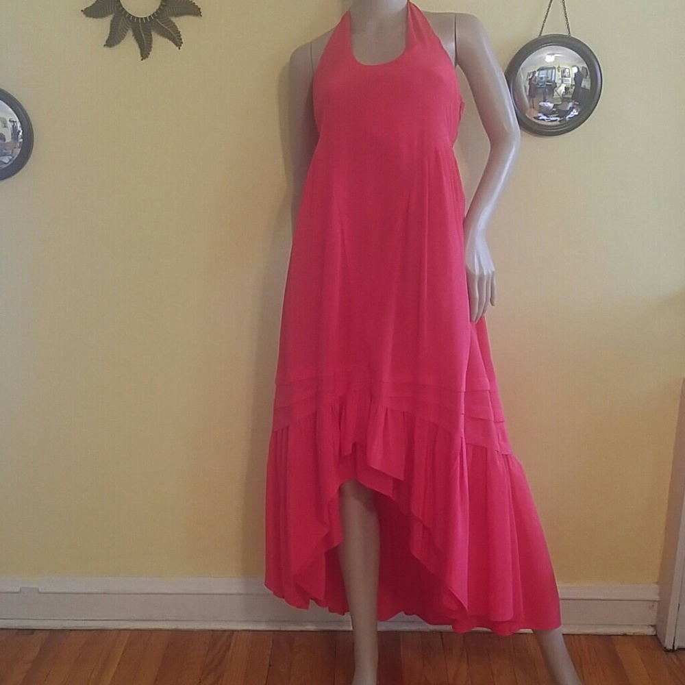 Juicy Couture Halter Maxi Dress Size 6 100% Silk